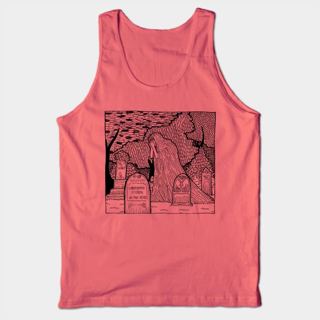 Weeping Woman Statue Tank Top by Ballyraven